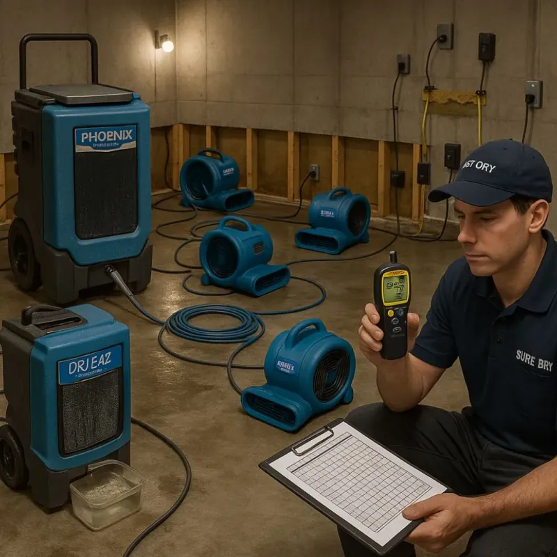 Structural Drying and Dehumidification process in Saint Paul, TX